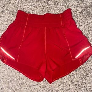 High-rise Dark Red Lululemon Hotty Hots- size 2